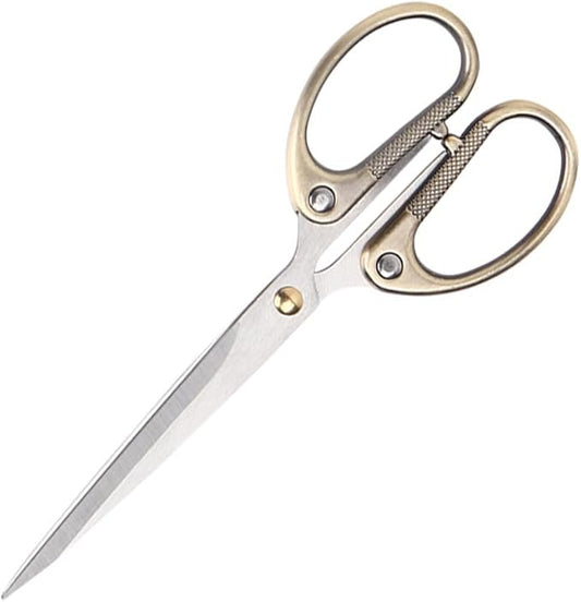 6.3" All Stainless Steel Office Scissors,Ultra Sharp Blade Shears,Sturdy Sharp Scissors for Office Home School Sewing Fabric Craft Supplies Multipurpose Scissor Brassy