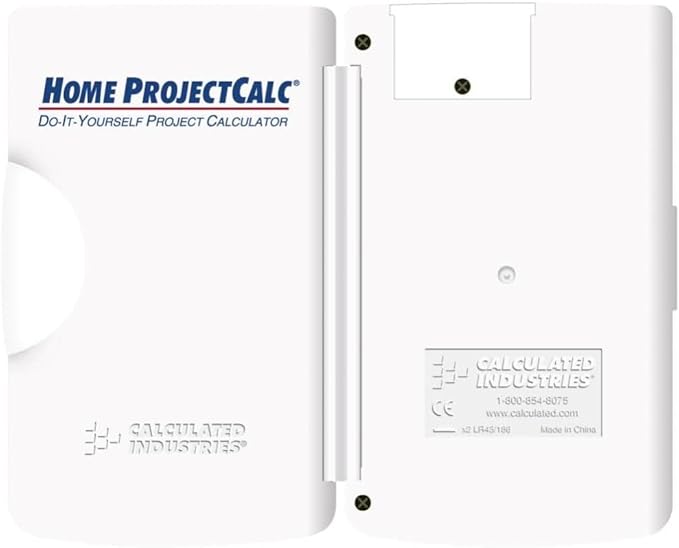 Calculated Industries 8510 Home ProjectCalc Do-It-Yourselfers Feet-Inch-Fraction Project Calculator | Dedicated Keys for Estimating Material Quantities and Costs for Home Handymen and DIYs , White Small
