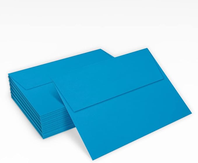 LUXPaper A7 Invitation Envelopes | Peel & Press | 5 1/4" x 7 1/4" | Pool Blue | 80lb. Text | 1,000 Qty