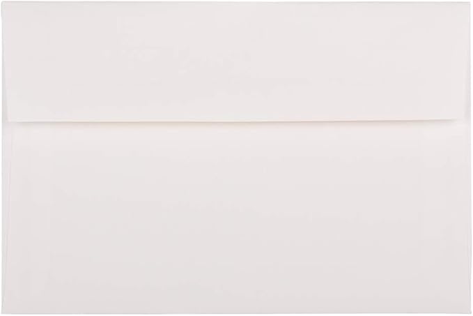 JAM PAPER A9 Strathmore Invitation Envelopes - 5 3/4 x 8 3/4 - Bright White Wove - 50/Pack