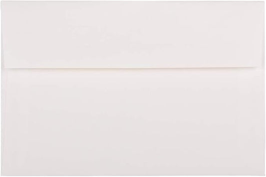 JAM PAPER A9 Strathmore Invitation Envelopes - 5 3/4 x 8 3/4 - Bright White Wove - 50/Pack