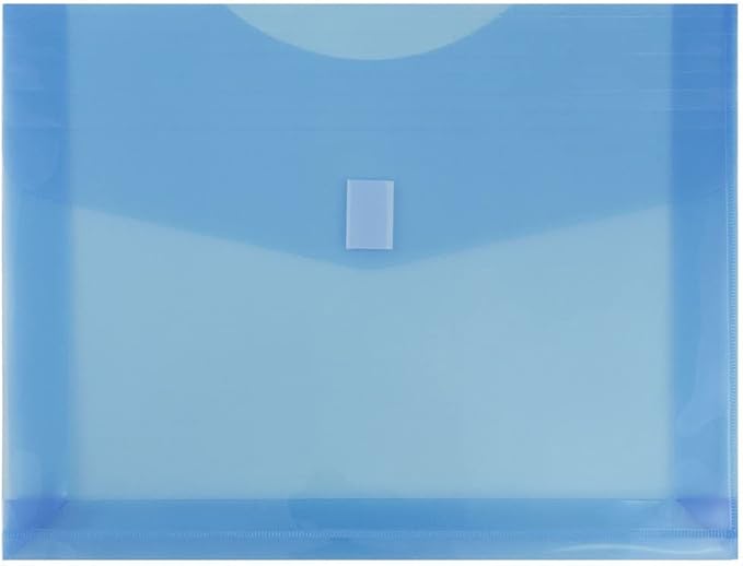 JAM PAPER Plastic Expansion Envelopes with Hook & Loop Closure - Letter Booklet - 9 3/4 x 13 with 2 Inch Expansion - Assorted Colors - 6/Pack