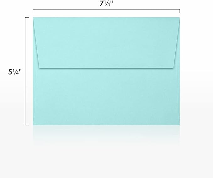LUXPaper A7 Invitation Envelopes | Peel & Press | 5 1/4" x 7 1/4" | Seafoam Blue | 80lb. Text | 1,000 Qty