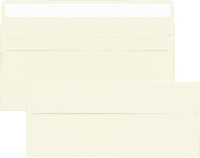 100 Pack Ivory #10 Business Envelopes, Standard Envelopes Self Seal, 4 1/8 x 9 1/2 Inch Letter Size Business Mailing Envelopes for Checks Invoices Statements Baby Shower Wedding Birthday