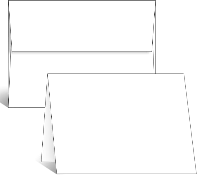 Blank Cards With Envelopes 5x7 - 25 Pack Cardstock and Envelopes, Blank Thank You Cards