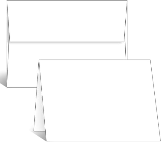 Blank Cards With Envelopes 5x7 - 25 Pack Cardstock and Envelopes, Blank Thank You Cards