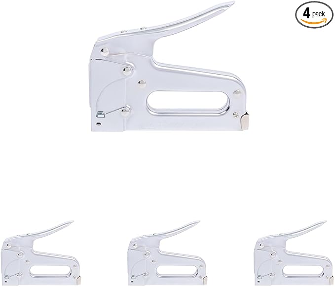 Arrow T50 Heavy Duty Staple Gun for Upholstery, Wood, Crafts, DIY and Professional Uses, Manual Stapler Uses 1/4”, 5/16”, 3/8", 1/2", or 9/16” Staples (Pack of 4)