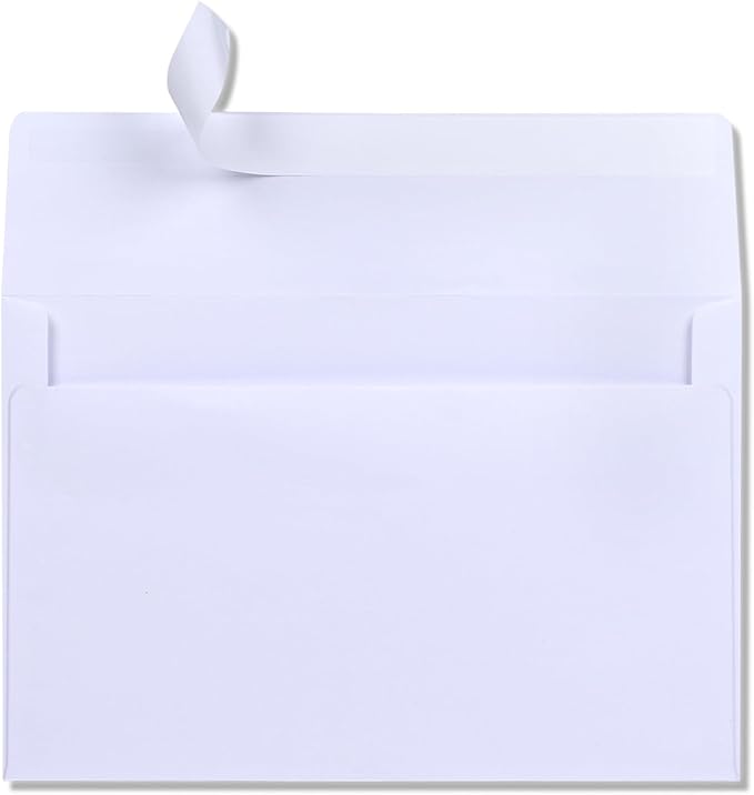 A9 Blank Invitation Envelopes 50 Pack - 5-3/4 x 8-3/4 Inches White Self Seal Envelopes for Invitations, Cards, Letters & Business Mail (Premium Quality)