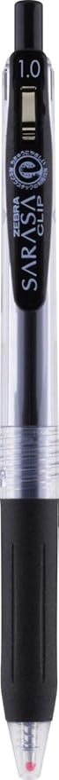 Zebra Pen Sarasa Clip Recycled Retractable Gel Pen, Bold Point, 1.0mm, Black Ink, 75% Recycled, 12-Pack (48810)