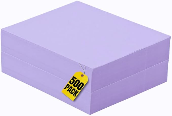1InTheOffice Purple Copy Paper, Orchid, 8.5 x 11 inch Letter Size, 20lb Density, (500 Sheets)