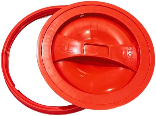 House Naturals 2 Gallon Food Grade - BPA Free Made in USA Buckets Lime Color pails with Screw On Gasket Lids (4, Lime - Red lids)
