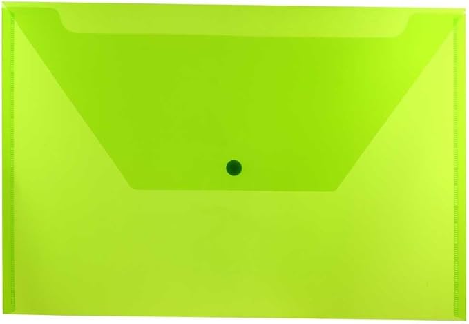 JAM PAPER Plastic Envelopes with Snap Closure - Legal Booklet - 9 3/4 x 14 1/2 - Assorted Colors - 6/Pack