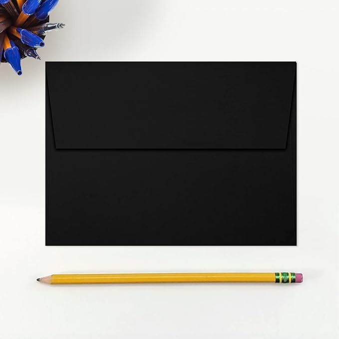 LUXPaper A7 Invitation Envelopes | Peel & Press | 5 1/4" x 7 1/4" | Midnight Black | 80lb. Text | 500 Qty