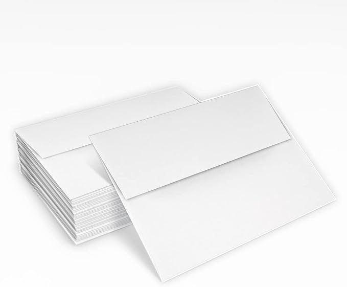 LUXPaper A2 Foil Lined Invitation Envelopes | Peel & Press | 4 3/8" x 5 3/4" | White w/Silver LUX Lining | 70lb. Text | 50 Qty