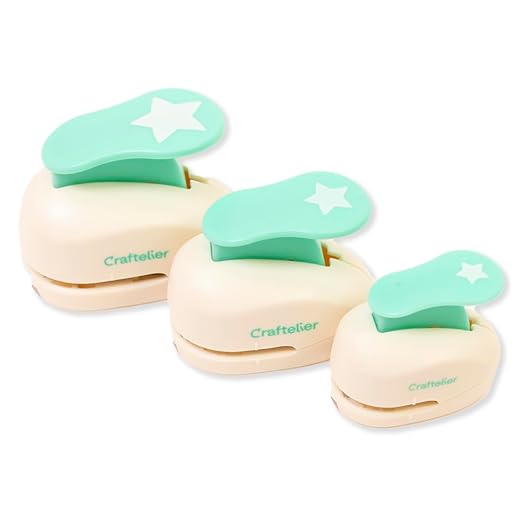 Craftelier - Star Hole Punch Set – 3/8", 5/8" & 1" Star Hole Puncher for Paper Crafts | Shape Hole Puncher for Scrapbooking, DIY Cards & Journals | Craft Punch Set for Paper