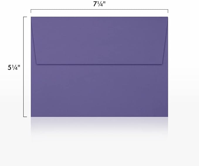 LUXPaper A7 Invitation Envelopes | Peel & Press | 5 1/4" x 7 1/4" | Wisteria Purple | 80lb. Text | 500 Qty
