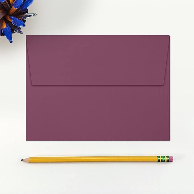 LUXPaper A7 Invitation Envelopes | Peel & Press | 5 1/4" x 7 1/4" | Vintage Plum | 80lb. Text | 50 Qty