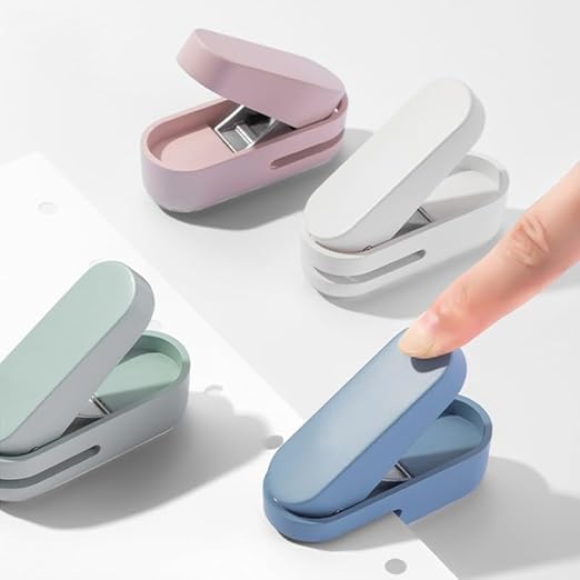 Knamoda Mini Small Hole Puncher Blue Color, 10 Sheet Paper Hole Puncher Capacity Single Hole Puncher for Office Use Or Gift for Students (Blue)