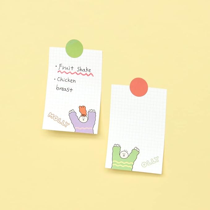 Monolike Grid Olly Molly, Coloring Sticky-it - 6p Set Self-Adhesive Memo Pad 50 Sheets