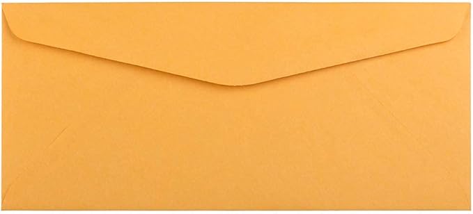 JAM PAPER #10 Business Commercial Envelopes - 4 1/8 x 9 1/2 - Brown Kraft Manila - 50/Pack