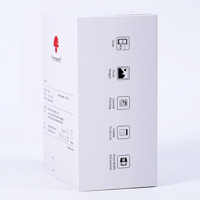 Phomemo Mini Sticker Printer- Mini Printer Sticker Maker Machine M02, Print Pods Suitable for Creative DIY, Diaries, Photos, Study Notes, Portable Thermal Inkless Label Maker for Home/Travel, White