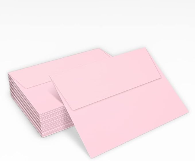 LUXPaper A7 Invitation Envelopes | Peel & Press | 5 1/4" x 7 1/4" | Candy Pink | 80lb. Text | 50 Qty