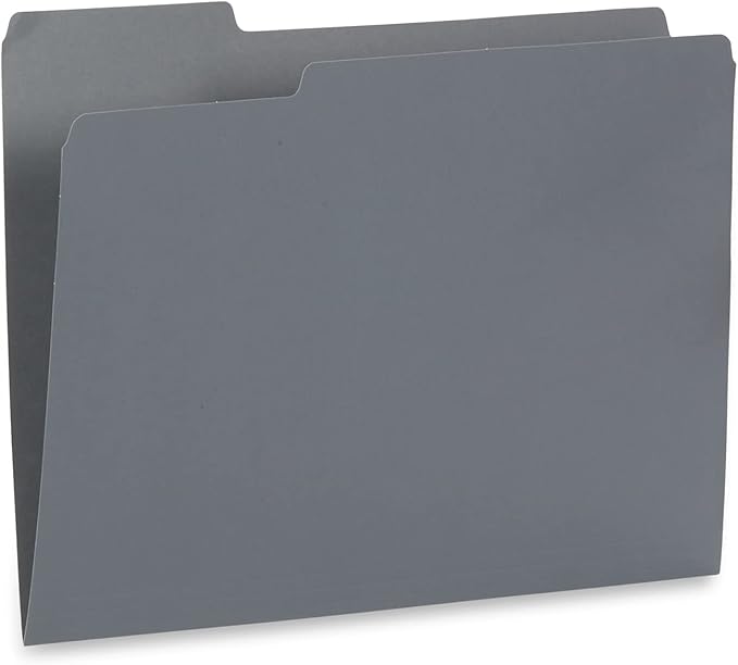 Blue Summit Supplies 100 Grayscale File Folders, Letter Size, 1/3 Cut Tab, Modern Gray, Black, and White Folder Assortment, Great for Organizing and Easy File Storage, 100 Per Box