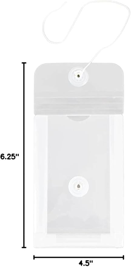 JAM PAPER Plastic Envelopes with Button & String Tie Closure - 4 1/4 x 6 1/4 - Clear - 12/Pack