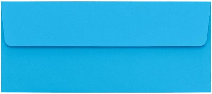 LUXPaper #10 Business Envelopes | Peel & Press | 4 1/8" x 9 1/2" | Bright Blue | 60lb. Text | 50 Qty
