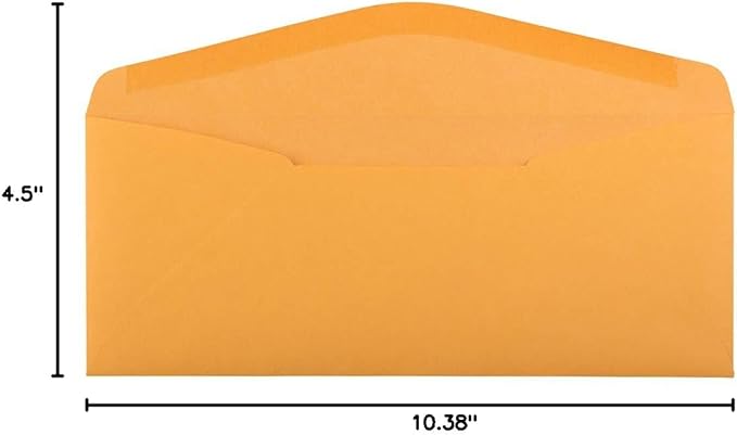JAM PAPER #11 Envelopes - 4 1/2 x 10 3/8 - Brown Kraft Manila - 100/Pack