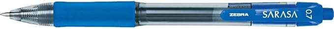 Zebra Pen Sarasa Dry X20 Retractable Gel Pens, 0.7mm Medium Point, Blue Ink with Rapid Dry Ink Technology, Ideal for Office Supplies and School Supplies, 12-Pack (46820)