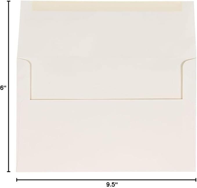 JAM PAPER A10 Strathmore Invitation Envelopes - 6 x 9 1/2 - Natural White Wove - 50/Pack