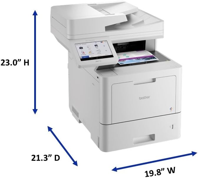 Brother MFC‐L9610CDN Enterprise Color Laser All‐in‐One Printer with Fast Printing, Large Paper Capacity, and Advanced Security Features, White