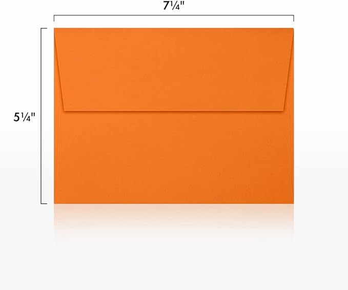LUXPaper A7 Invitation Envelopes | Peel & Press | 5 1/4" x 7 1/4" | Mandarin Orange | 80lb. Text | 500 Qty