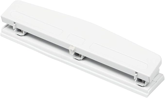JAM PAPER Metal 3 Hole Punch - White - 10 Sheet Capacity - Hole Puncher Sold Individually