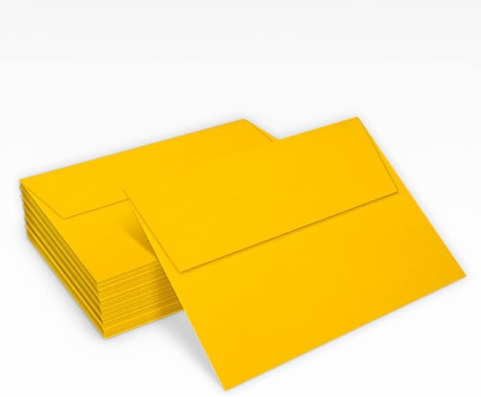 LUXPaper A7 Invitation Envelopes | Peel & Press | 5 1/4" x 7 1/4" | Sunflower Yellow | 80lb. Text | 1,000 Qty