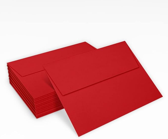 LUXPaper A7 Invitation Envelopes | Peel & Press | 5 1/4" x 7 1/4" | Ruby Red | 80lb. Text | 250 Qty