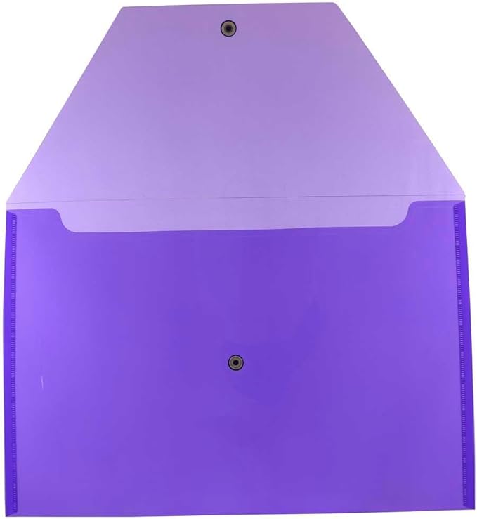 JAM PAPER Plastic Envelopes with Snap Closure - Legal Booklet - 9 3/4 x 14 1/2 - Purple - 3/Pack