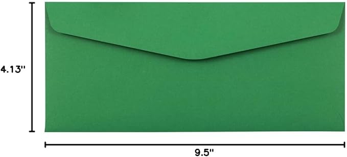 JAM PAPER #10 Business Colored Envelopes - 4 1/8 x 9 1/2 - Green Recycled - 100/Pack