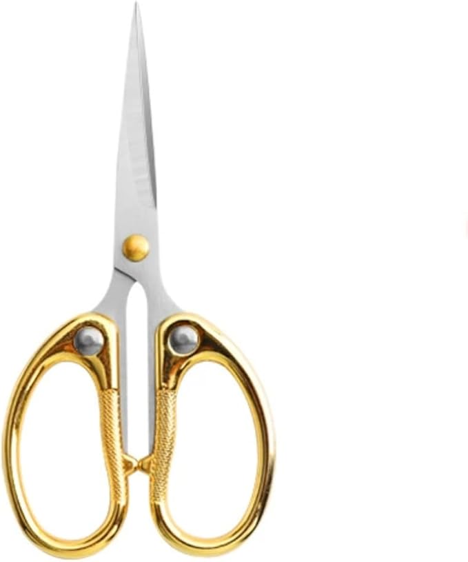 4.5" All Stainless Steel Embroidery Scissors for Sewing, Small Sharp Scissors Craft Shear for DIY Art Work Handicrafts Needlework Tool and Daily Use Gold