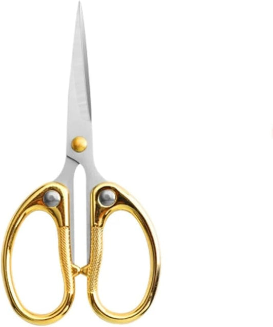 4.5" All Stainless Steel Embroidery Scissors for Sewing, Small Sharp Scissors Craft Shear for DIY Art Work Handicrafts Needlework Tool and Daily Use Gold