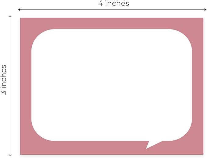 Word Bubble Sticky Note Assortment / 4" x 3" Vibrant Repositionable Sticky Notes/Set of 6 Colorful Speech Bubble Pads/Made in The USA