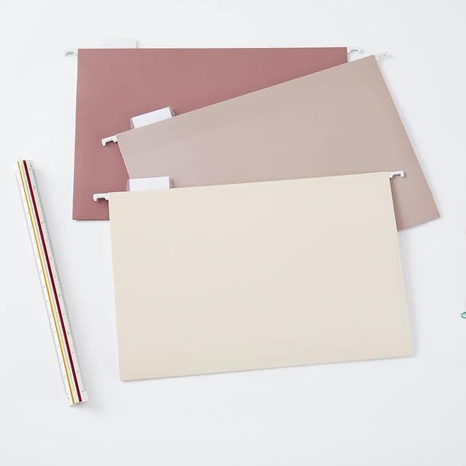 Y YOMA Legal Size - 6 Pack Extra Capacity Hanging File Folders Accordion Decorative Reinforced File Folder Cute Colored Expandable Folder for Office Home with 1/5-Cut Adjustable Tabs, Mocha Color