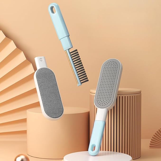 Multi-Function Travel Size Lint Brush for Clothes - Efficient Lint Remover & Pet Hair Collector for Dogs & Cats (Blue)