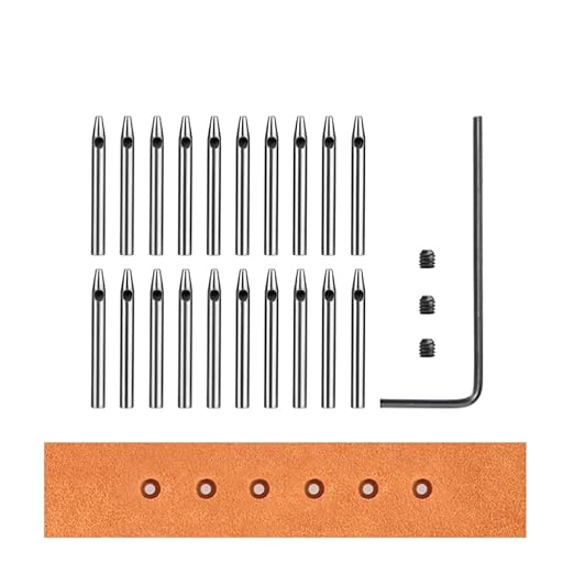 WUTA Removable Leather Hole Punch,Versatile Leather Stitching Punch,Leather Hole Punch Tool Set,Leather Stitch Punch for Leather Stitching Punch Craft DIY（20 x Punch Head）