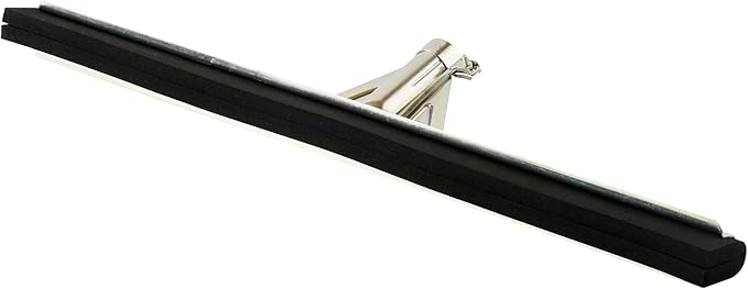 Restaurantware-SQUEEGEE ONLY: Clean Tek Professional 21.75 Inch Floor Squeegee, 1 Broom With Double Rubber Blade - Handle Sold Separately, Heavy-Duty, Steel Wiper For Concrete Floor