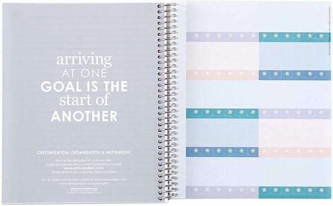 Erin Condren 7" X 9" Spiral Bound College Ruled Notebook - Starry Sky, 160 Lined Page Note Taking & Writing Notebook, 80Lb Thick Paper, Stickers Included