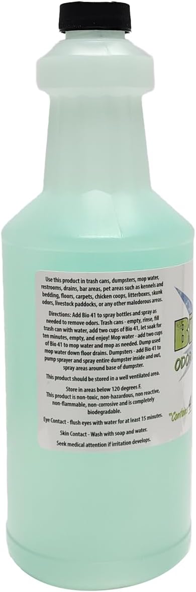 Bio 41 Odor Eliminator, Molecular Technology Since 2005 - Commercial, Industrial, Strong Pet & Urine Odor Remover, Trash Can Deodorizer - 32 Ounce