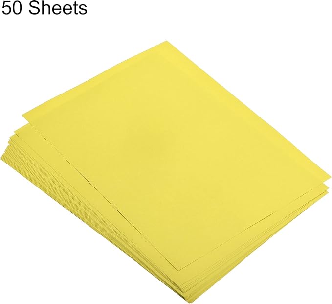 MECCANIXITY 50 Sheets Colored Copy Paper 8.5 x 11 Inch Printer Paper 80gsm Lemon Yellow for Office Printing, Document Copying, Invitations, Forms, Art Projects