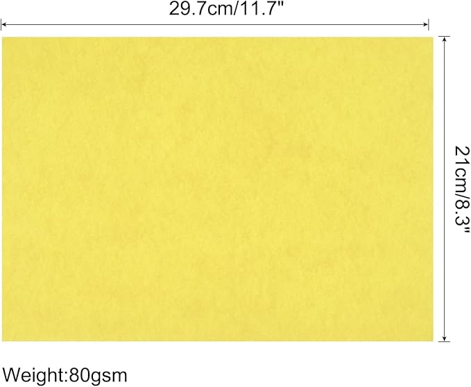 MECCANIXITY 75 Sheets A4 Colored Print Copy Paper 8.5" x 11" Origami Paper Printer Paper 80gsm for Printing, Document Copying, Art Craft, Lemon Yellow